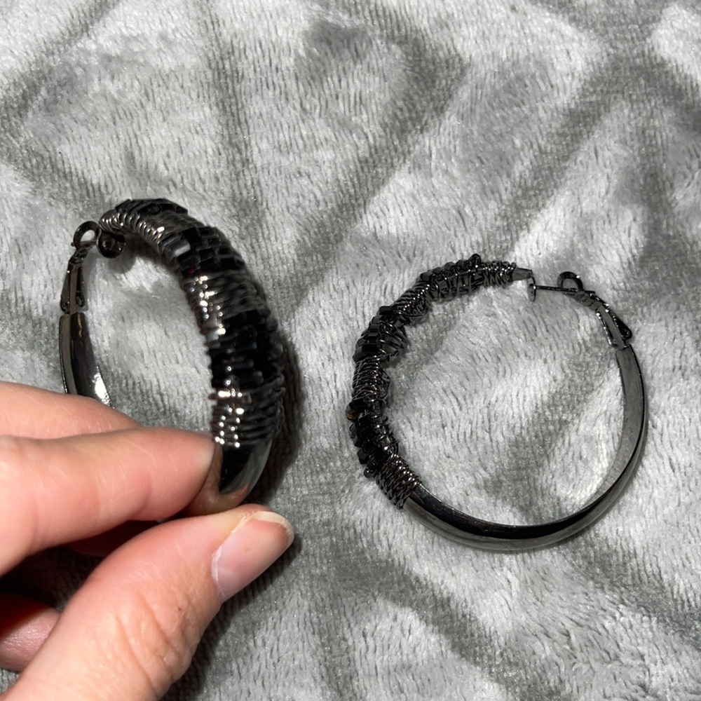 Black and grey earrings